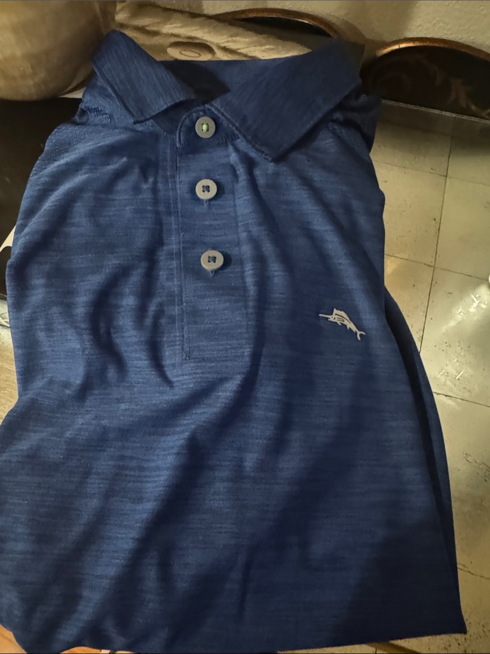 Tommy Bahama Navy Polo with Lime Accent